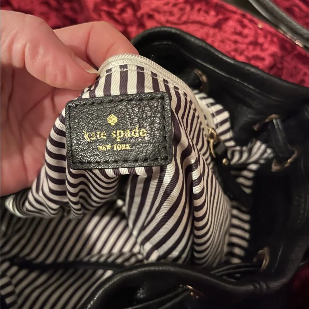 Kate Spade Black Leather Women's Bucket Bag - Picture 4 of 10